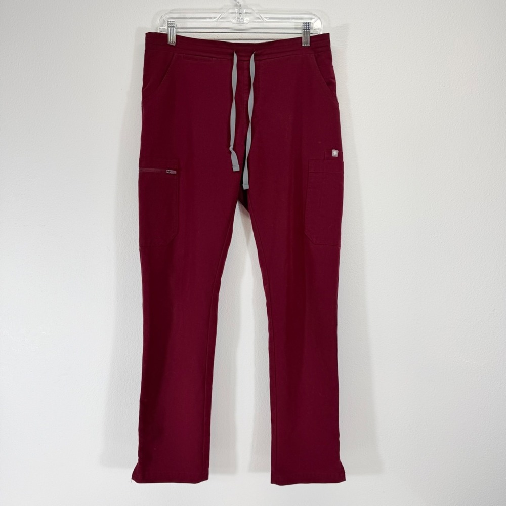 Figs Technical Collection Womens Yola High Rise Burgundy Scrub Pants S TW2000R